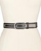 Calvin Klein Mesh Panel Leather Belt