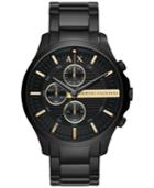Ax Armani Exchange Men's Chronograph Hampton Black Stainless Steel Bracelet Watch 46mm