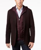 Ryan Seacrest Distinction Men's Slim-fit Purple Knit Blazer With Detachable Hooded Vest, Created For Macy's