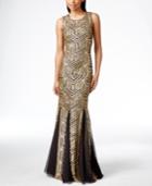 Calvin Klein Sequined Open-back Gown