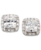 B. Brilliant Sterling Silver Earrings, Cubic Zirconia Pave Stud Earrings (1-3/4 Ct. T.w.)