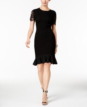 Julia Jordan Lace-sleeve Sweater Dress
