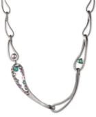 Carolee Hematite-tone Crystal & Imitation Pearl Link 17 Collar Necklace