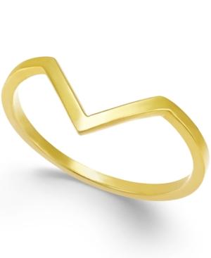 Single-v Ring In 14k Gold