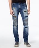 Reason Men's Slim-fit Camo-patch Moto Jeans