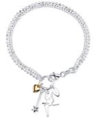 Disney Two-tone Tinker Bell Charm Bracelet In Sterling Silver And 14k Gold-plated Sterling Silver