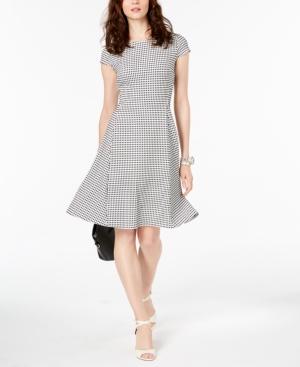 Alfani Printed Jacquard Fit & Flare Dress, Created For Macy's