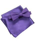 Alfani Men's Purple Pre-tied Bow Tie & Pocket Square Set, Only At Macy's