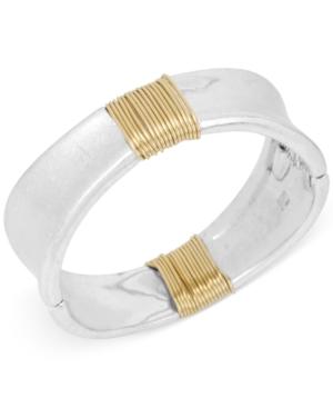 Robert Lee Morris Soho Two-tone Sculptural Hinged Bangle Bracelet