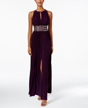 R & M Richards Petite Embellished-waist Dress