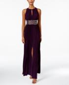 R & M Richards Petite Embellished-waist Dress