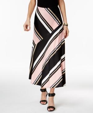 Ny Collection Petite Striped Maxi Skirt