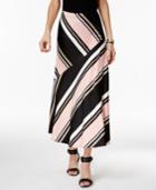 Ny Collection Petite Striped Maxi Skirt