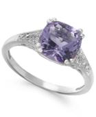 Amethyst (2-7/8 Ct. T.w.) And Diamond Accent Ring In 14k White Gold