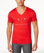 Armani Exchange Men's Graphic-print Logo V-neck T-shirt