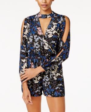 Material Girl Juniors' Printed Keyhole Romper, Only At Macy's