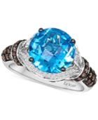 Le Vian Chocolatier Blue Topaz (3-7/8 Ct. T.w.) And Diamond (1/2 Ct. T.w.) Ring In 14k White Gold