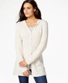 Style & Co. Long-sleeve Marled-knit Hoodie, Only At Macy's