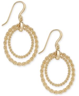 Charter Club Gold-tone Rope Chain Double Hoop Drop Earrings, Created For Macy's