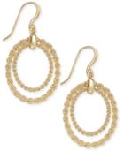 Charter Club Gold-tone Rope Chain Double Hoop Drop Earrings, Created For Macy's