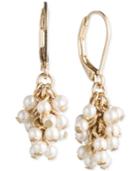 Lonna & Lilly Gold-tone Faux Pearl Cluster Drop Earrings