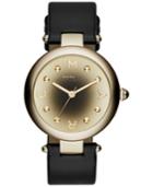 Marc By Marc Jacobs Women's Dotty Black Leather Strap Watch 34mm Mj1409