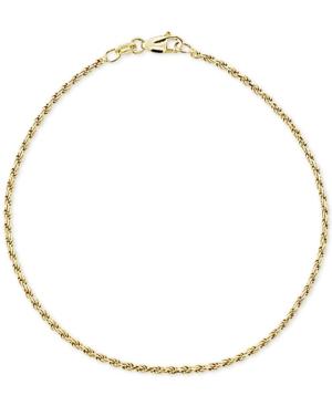Giani Bernini Twist Rope Ankle Bracelet In 18k Gold-plated Sterling Silver, Created For Macy's