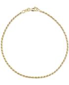 Giani Bernini Twist Rope Ankle Bracelet In 18k Gold-plated Sterling Silver, Created For Macy's