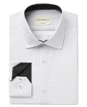 Con. Struct Men's Slim-fit White/black Neat-print Dress Shirt