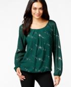 Ny Collection Disco Dots Gathered-hem Top