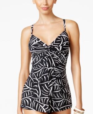 Miraclesuit Hard To Be Leaf Flyaway Underwire Tankini Top Women's Swimsuit