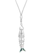 Lucky Brand Silver-tone Fish & Hook Pendant Necklace