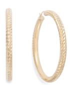 Signature Gold Diamond-cut Hoop Earrings In 14k Gold Over Resin