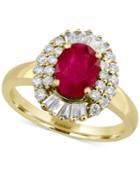 Amore By Effy Certified Ruby (1-3/8 Ct. T.w.) And Diamond (1/2 Ct. T.w.) Statement Ring In 14k Gold