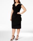 Alex Evenings Plus Size Embellished Drape-detail Sheath Dress