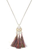 Trina Turk X I.n.c. Gold-tone Stone & Tassel 30 Pendant Necklace, Created For Macy's