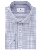 Ryan Seacrest Distinction Men's Slim-fit Non-iron Navy Check Dress Shirt, Only At Macy's