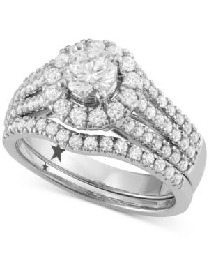 Macy's Star Signature Diamond Halo Engagement Bridal Set (1-3/4 Ct. T.w.) In 14k White Gold