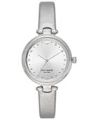 Kate Spade New York Women's Holland Silver-tone Leather Strap Watch 34mm
