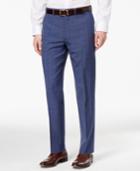 Ryan Seacrest Distinction Men's Blue Herringbone Plaid Suit Pants, Only At Macy's