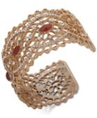 Lonna & Lilly Gold-tone Pave & Stone Openwork Cuff Bracelet