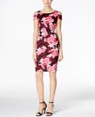 Connected Floral-print Cold-shoulder Sheath Dress