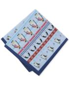 Bar Iii Men's Fair Isle Penguin-print Pocket Square, Created For Macy's