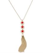 I.n.c. Gold-tone Circle, Ball & Chain Tassel Pendant Necklace, 30 + 3 Extender, Created For Macy's