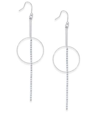 Inc International Concepts Silver-tone Crystal Circle Drop Earrings, Created For Macy's