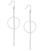 Inc International Concepts Silver-tone Crystal Circle Drop Earrings, Created For Macy's
