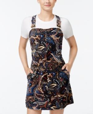 Be Bop Juniors' Printed Corduroy Overall Dress