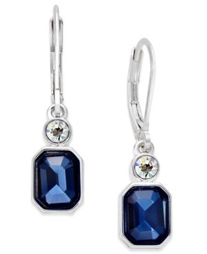 Anne Klein Silver-tone Stone And Crystal Drop Earrings