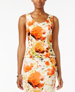Petite Printed Scuba Sleeveless Top