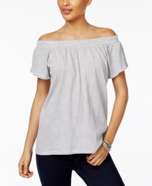 Style & Co Off-the-shoulder Shirred Top, Only At Macy's